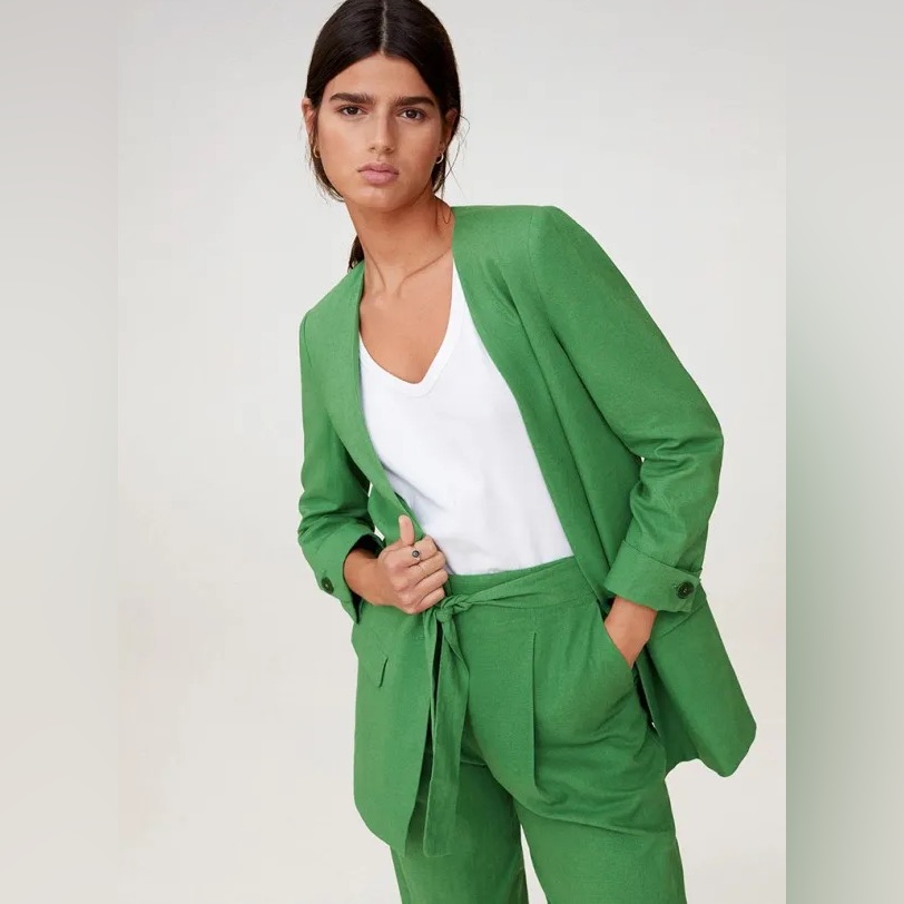 Mango Structured Linen Jacket
